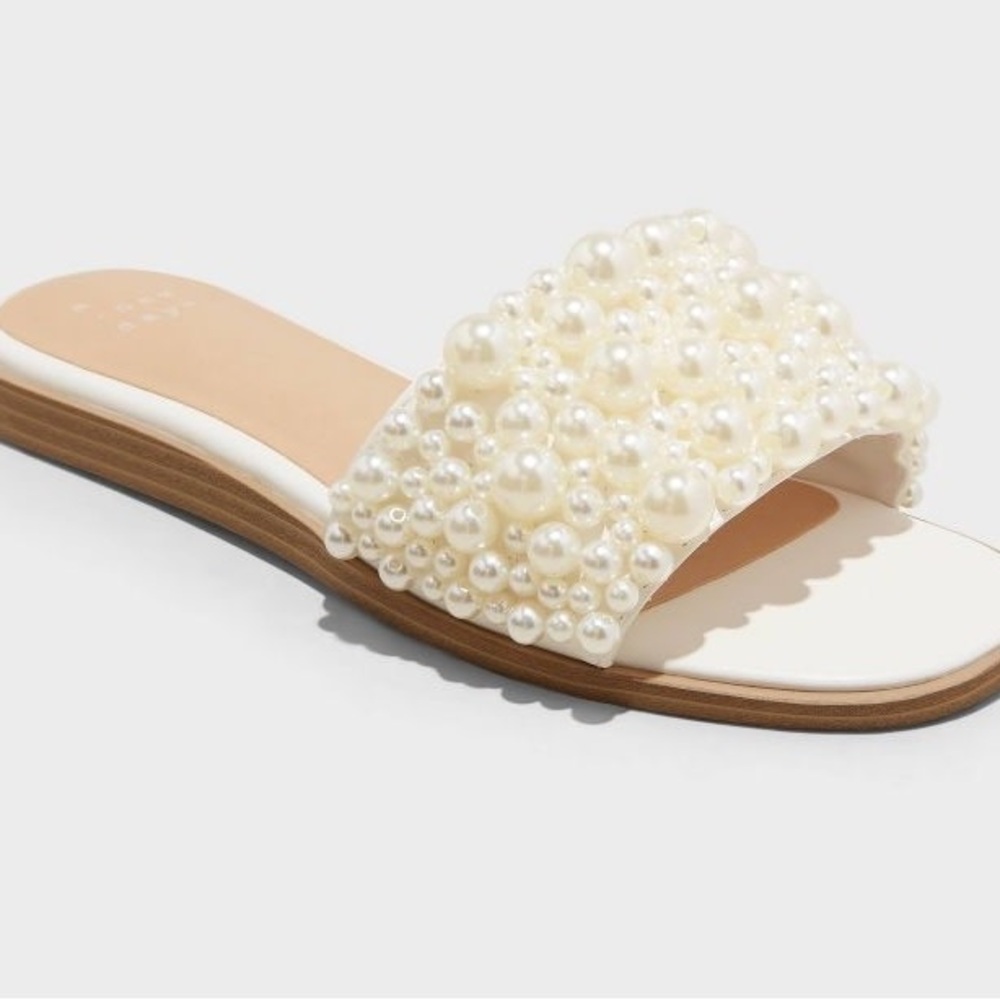 a new day Pearl Embellished Sandals - Cream